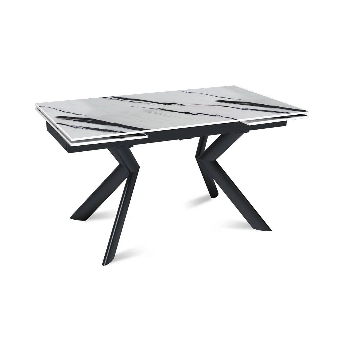 Стол раскладной Bridge (140+40+40), керамика глянцевая Panda White изображение Стол раскладной Bridge (140+40+40), керамика глянцевая Panda White фото