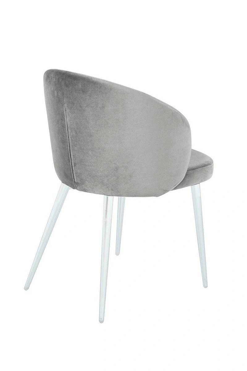 Стул Mont Blanc, бархат серый 02 / белый конус изображение Стул Mont Blanc, бархат серый 02 / белый конус фото