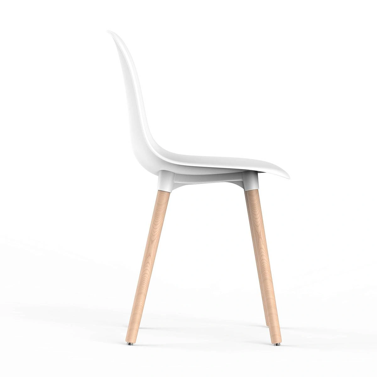 Стул Eames, (комплект 2 шт), пластик белый / опоры дерево фото