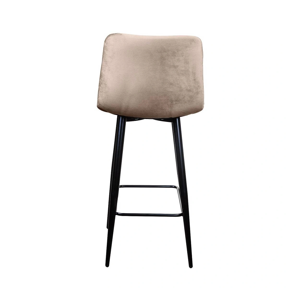 Стул полубарный UNO, комплект (2 шт), бархат пепельно-бежевый 25 / чёрный конус изображение Стул полубарный UNO, комплект (2 шт), бархат пепельно-бежевый 25 / чёрный конус фото