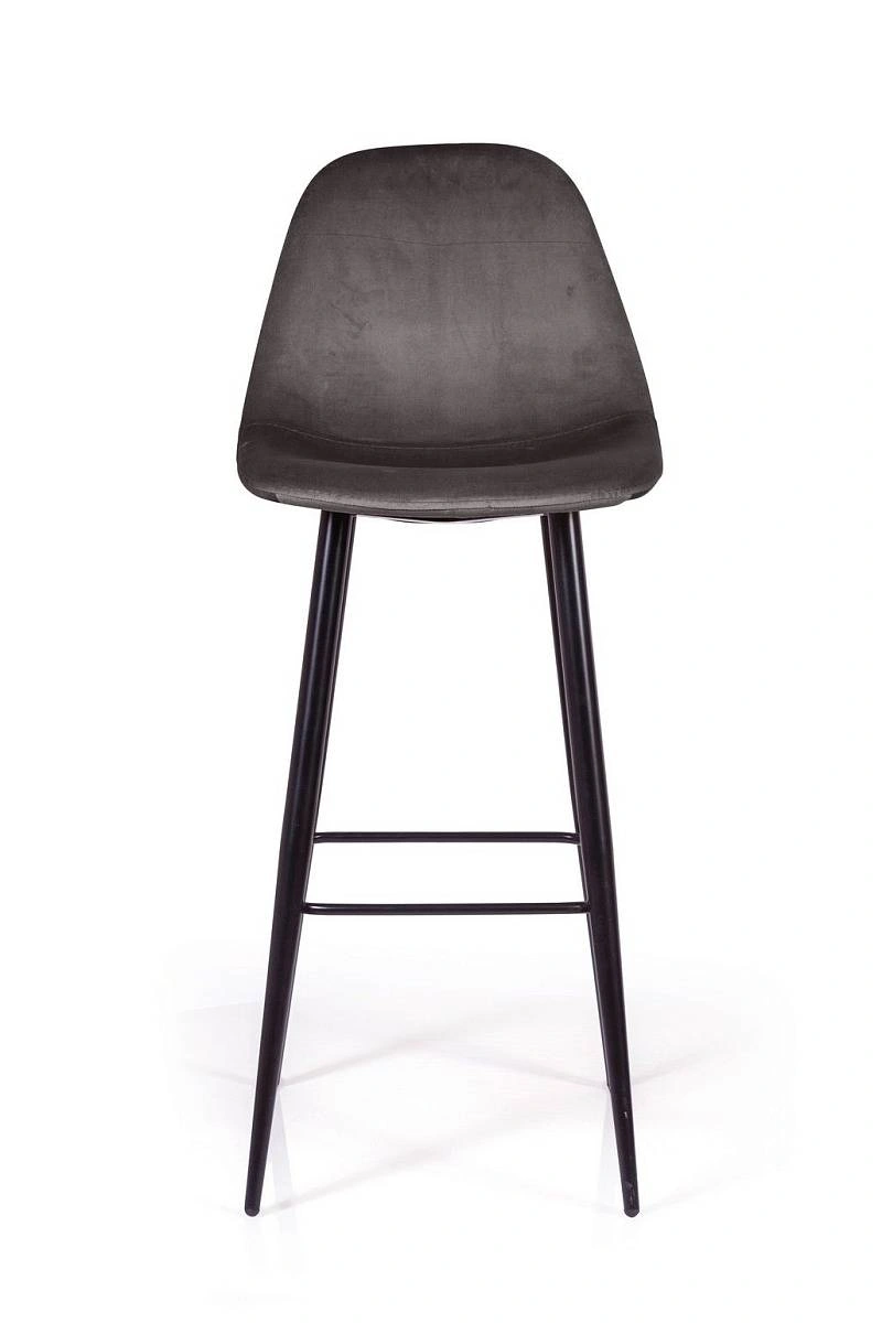 Стул барный TED, бархат антрацит 14 /опора конус изображение Стул барный TED, бархат антрацит 14 /опора конус фото