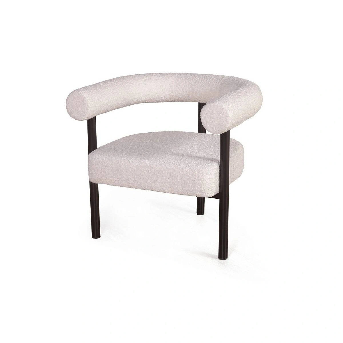 Кресло Biggi, букле Turin ivory / опоры черные фото