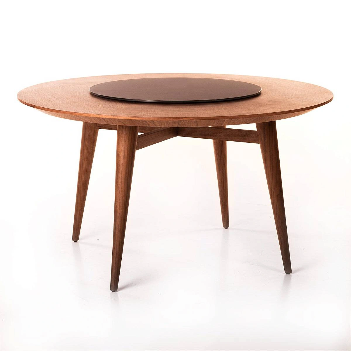 Стол круглый обеденный Wilson (136) орех, вращающийся центр фото