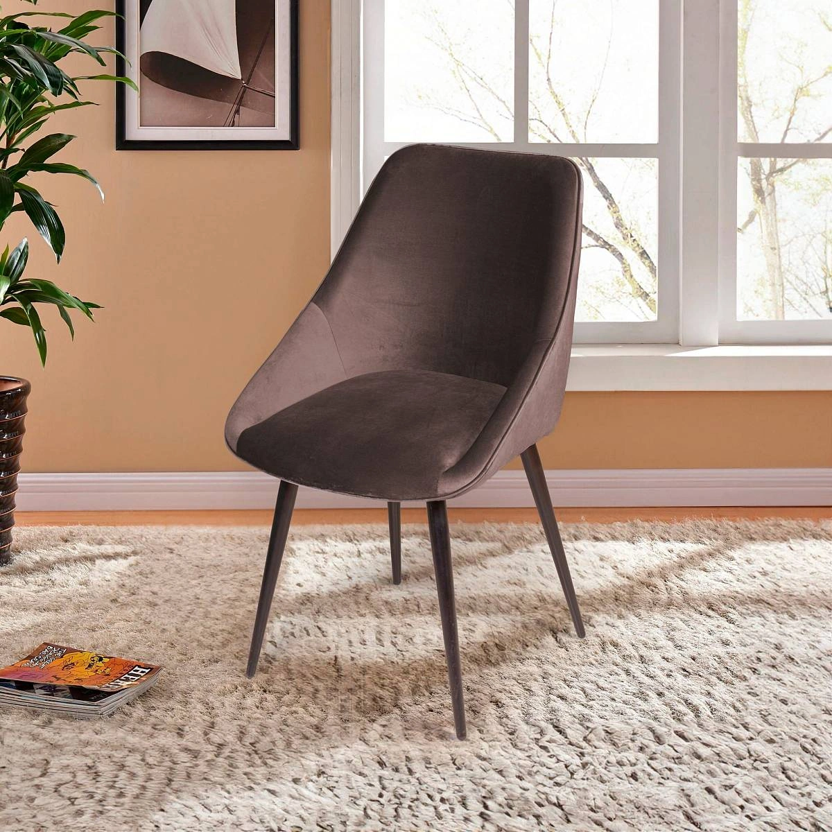 Стул Neo бархат антрацит 14/опора конус фото