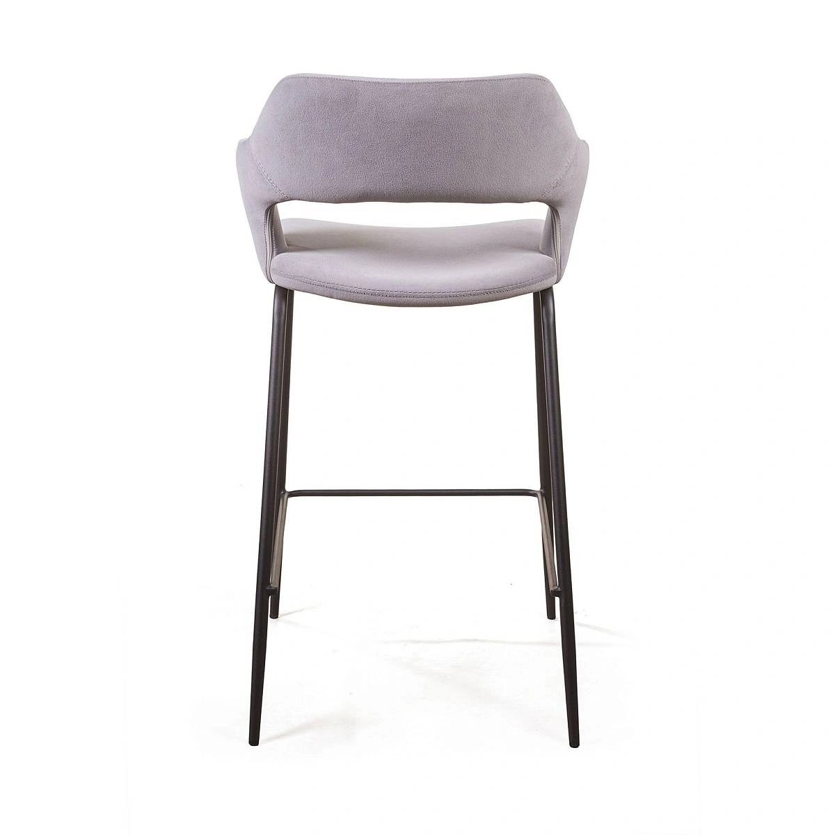 Стул полубарный Woddy, бархат серый изображение Стул полубарный Woddy, бархат серый фото