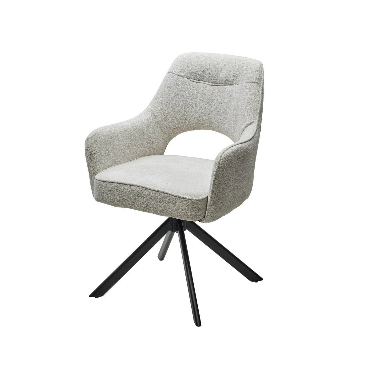 Стул Muara, букле бело-бежевый, поворотно-возвратный механизм изображение Стул Muara, букле бело-бежевый, поворотно-возвратный механизм фото