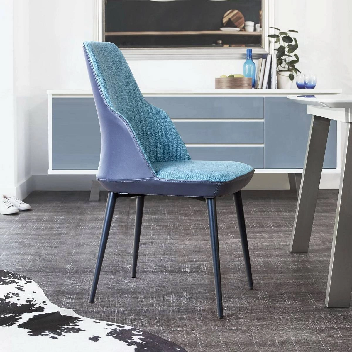 Стул Frank,  рогожка комби синий фото