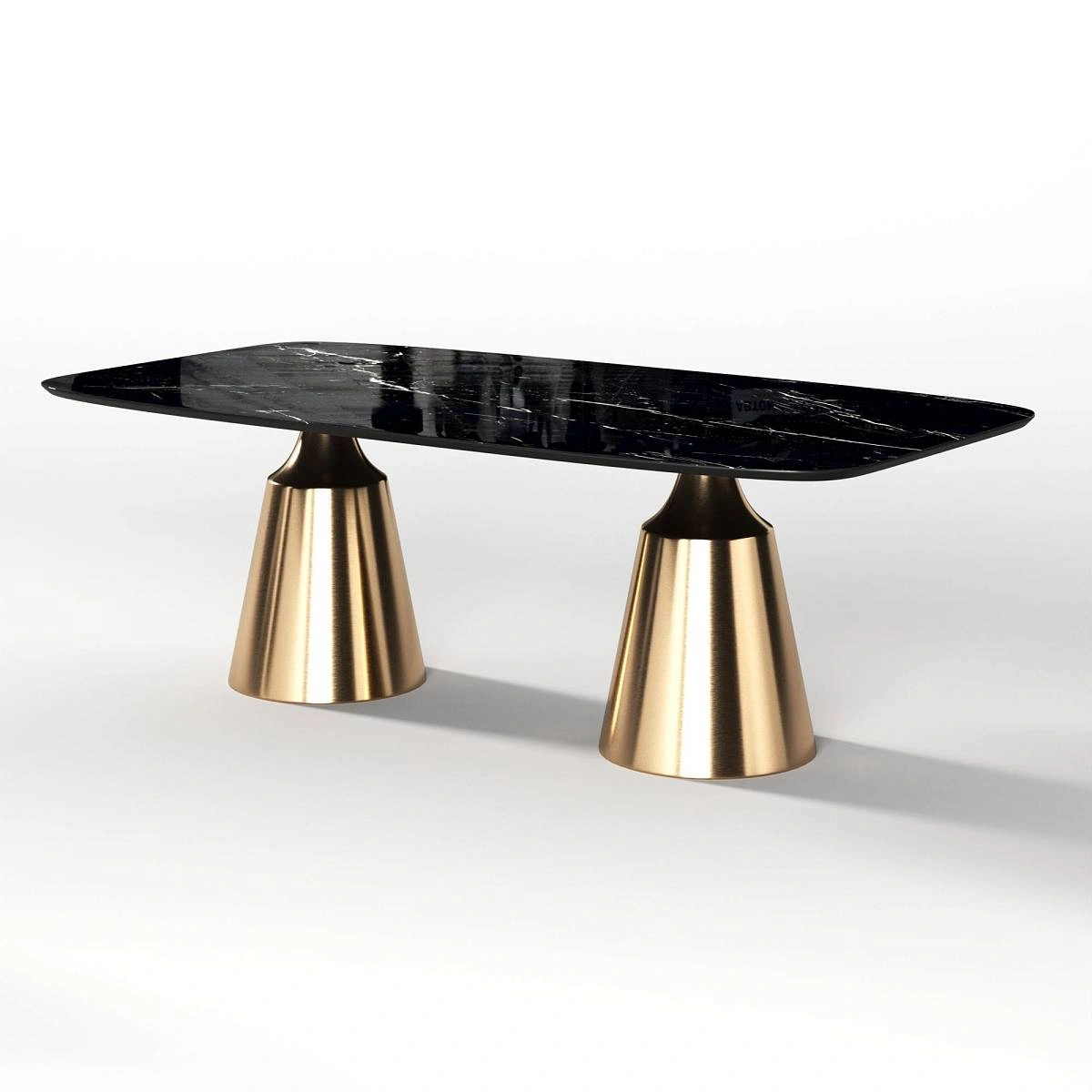 Стол овальный Lucas 230, керамика глянцевая, черная изображение Стол овальный Lucas 230, керамика глянцевая, черная фото