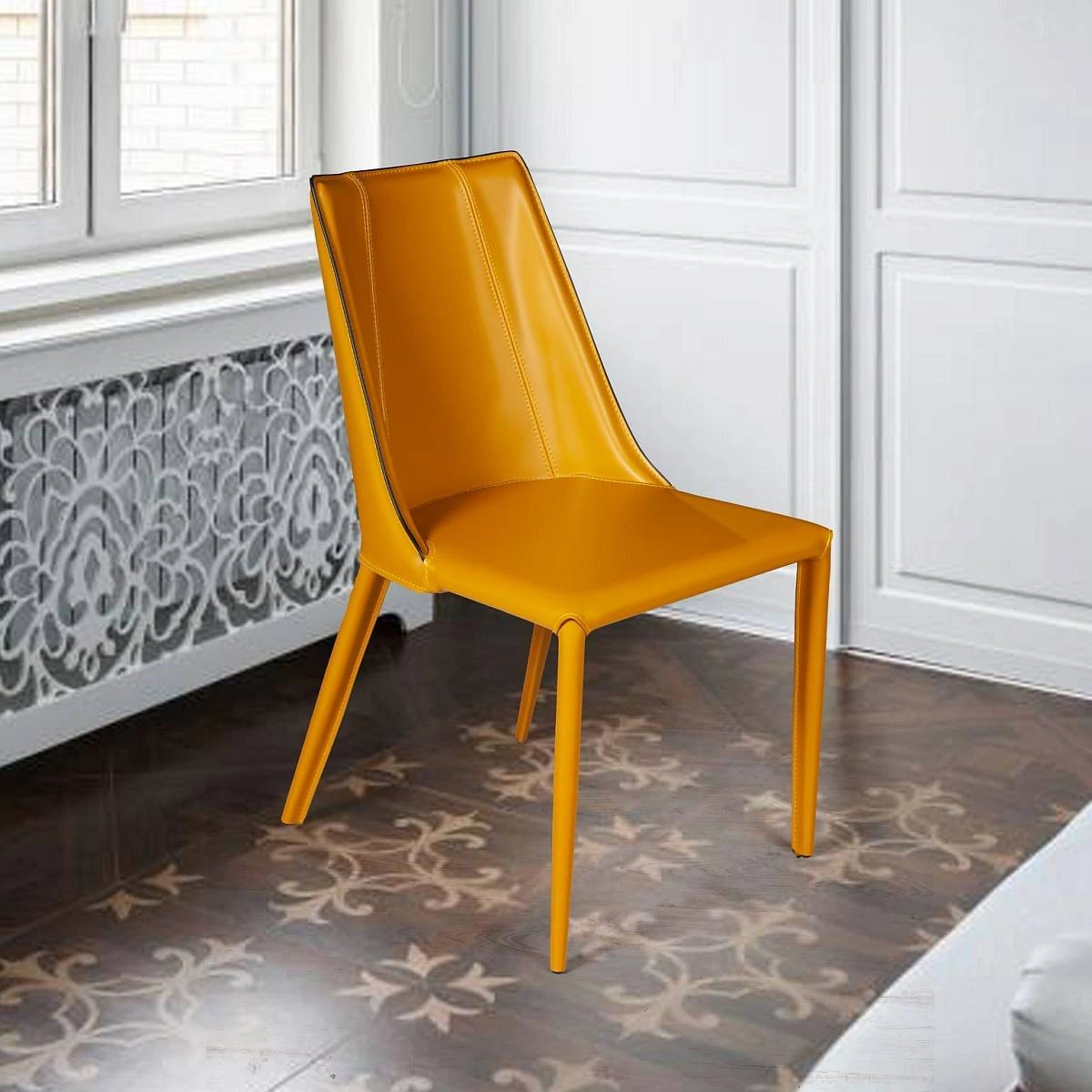 Стул Lui экокожа, желто-оранжевый изображение Стул Lui экокожа, желто-оранжевый фото