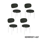 Стул Мейсон, комплект (4 шт), бархат антрацит 14 / опоры белые