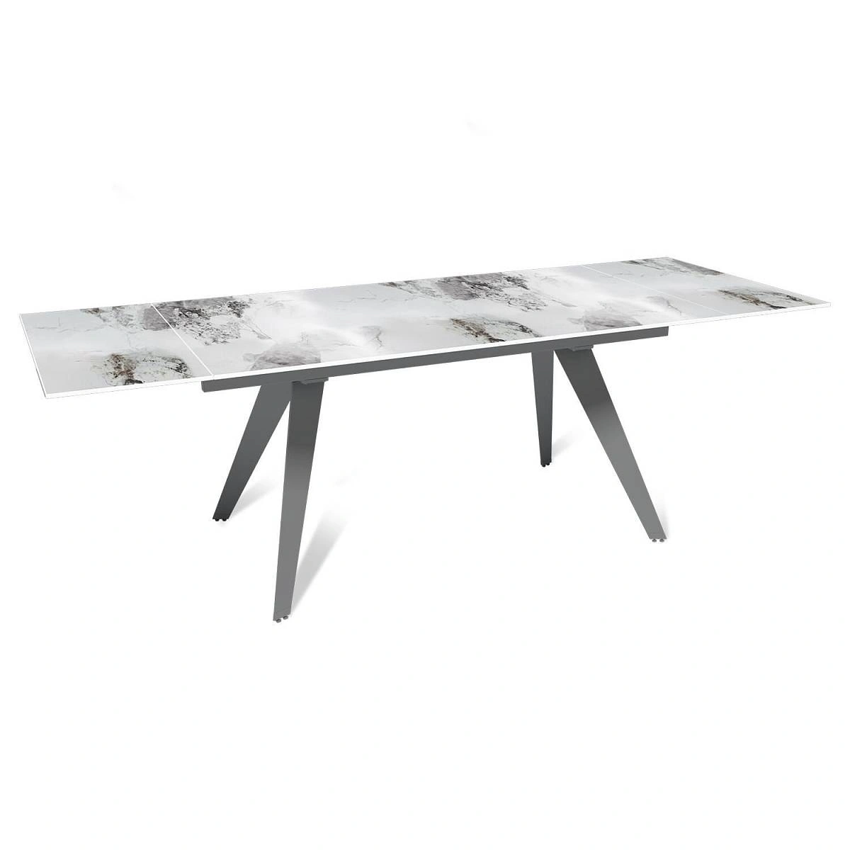 Стол раскладной Rhein (160+40+40), керамика глянцевая Calacatta изображение Стол раскладной Rhein (160+40+40), керамика глянцевая Calacatta фото