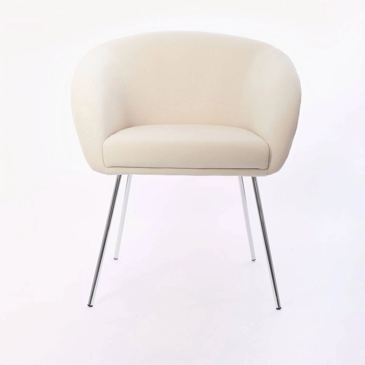 Стул с подлокотниками Tiffany, микровелюр бежевый, опоры хром изображение Стул с подлокотниками Tiffany, микровелюр бежевый, опоры хром фото