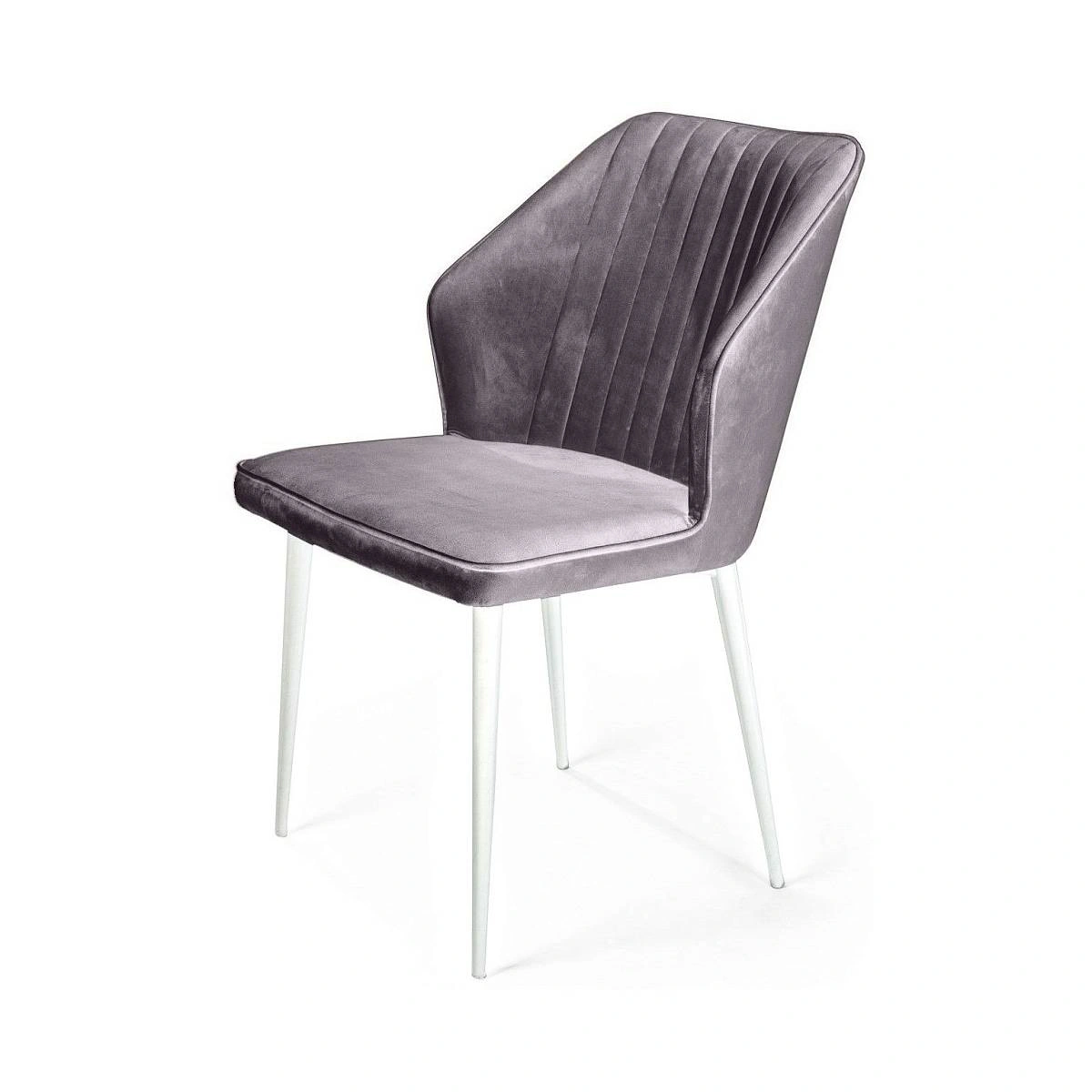 Стул Berg, бархат светло-серый 26 / белый конус изображение Стул Berg, бархат светло-серый 26 / белый конус фото