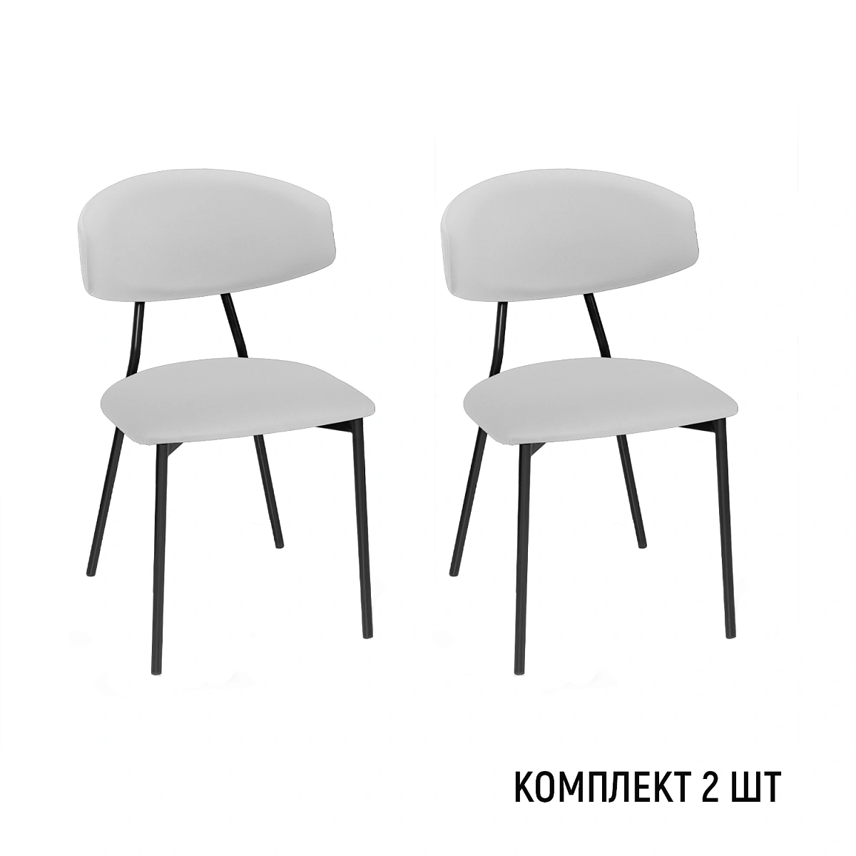 Стул Брэд, комплект (2 шт), бархат светло-серый 04 фото