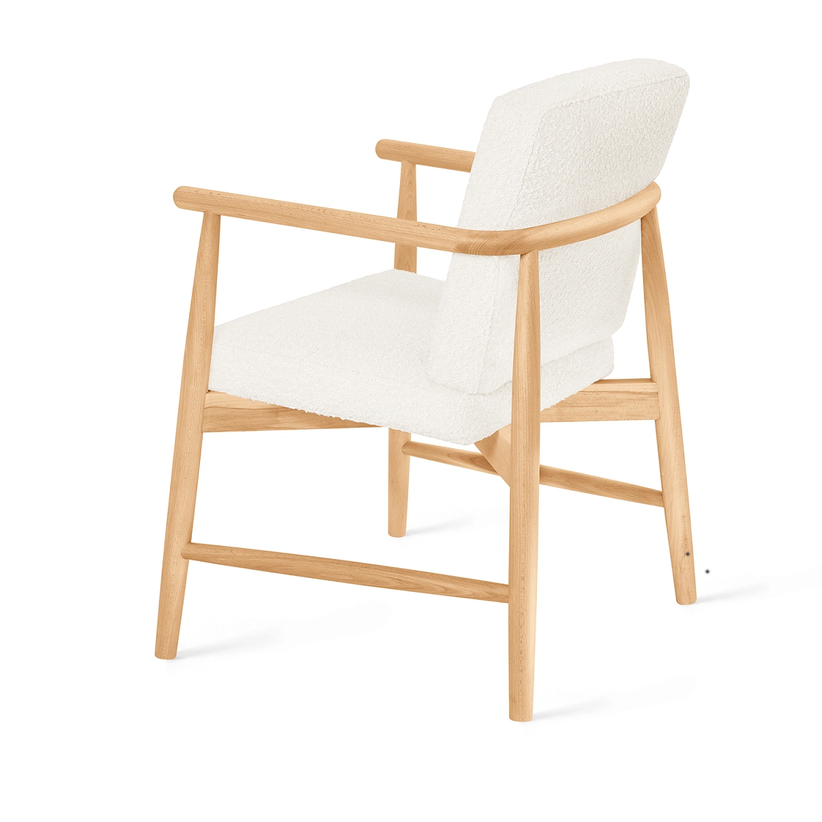 Полукресло Бион, бук лак натуральный, букле белый фото