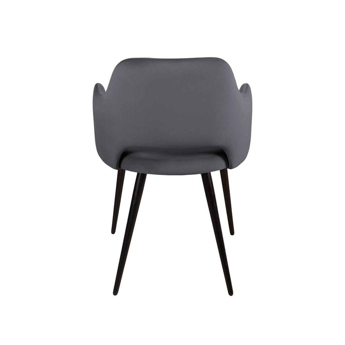 Стул William с подлокотниками, бархат серый 27/ черный конус фото