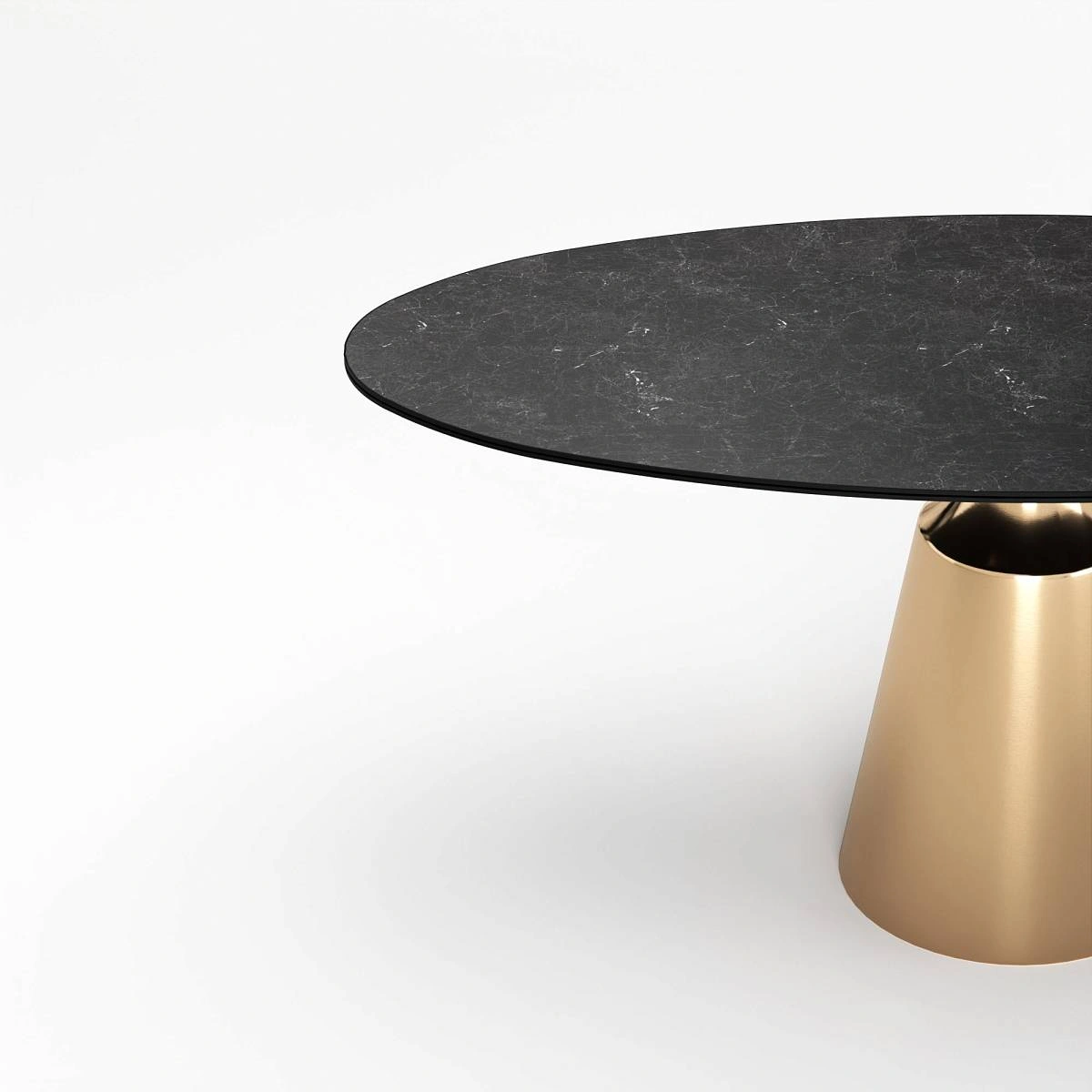 Стол овальный Lucas 160, керамика матовая, черная изображение Стол овальный Lucas 160, керамика матовая, черная фото