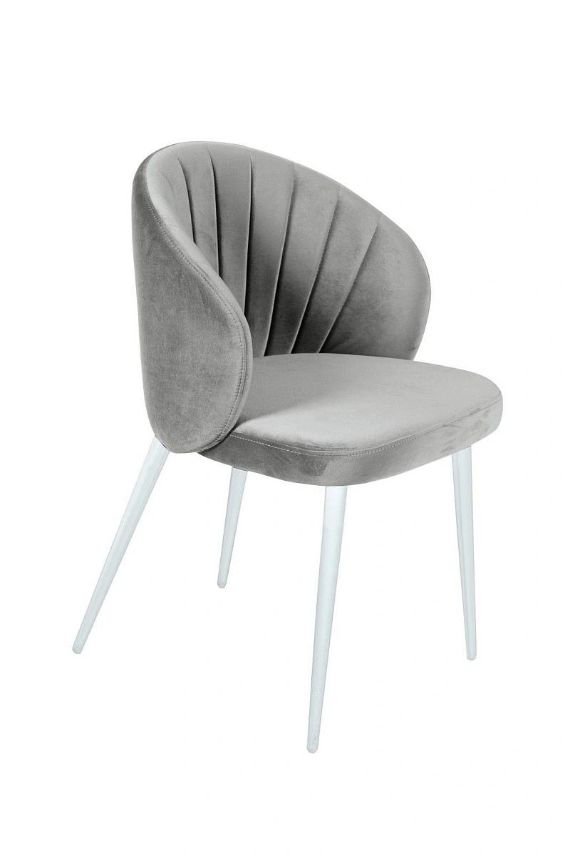 Стул Mont Blanc, бархат серый 02 / белый конус изображение Стул Mont Blanc, бархат серый 02 / белый конус фото