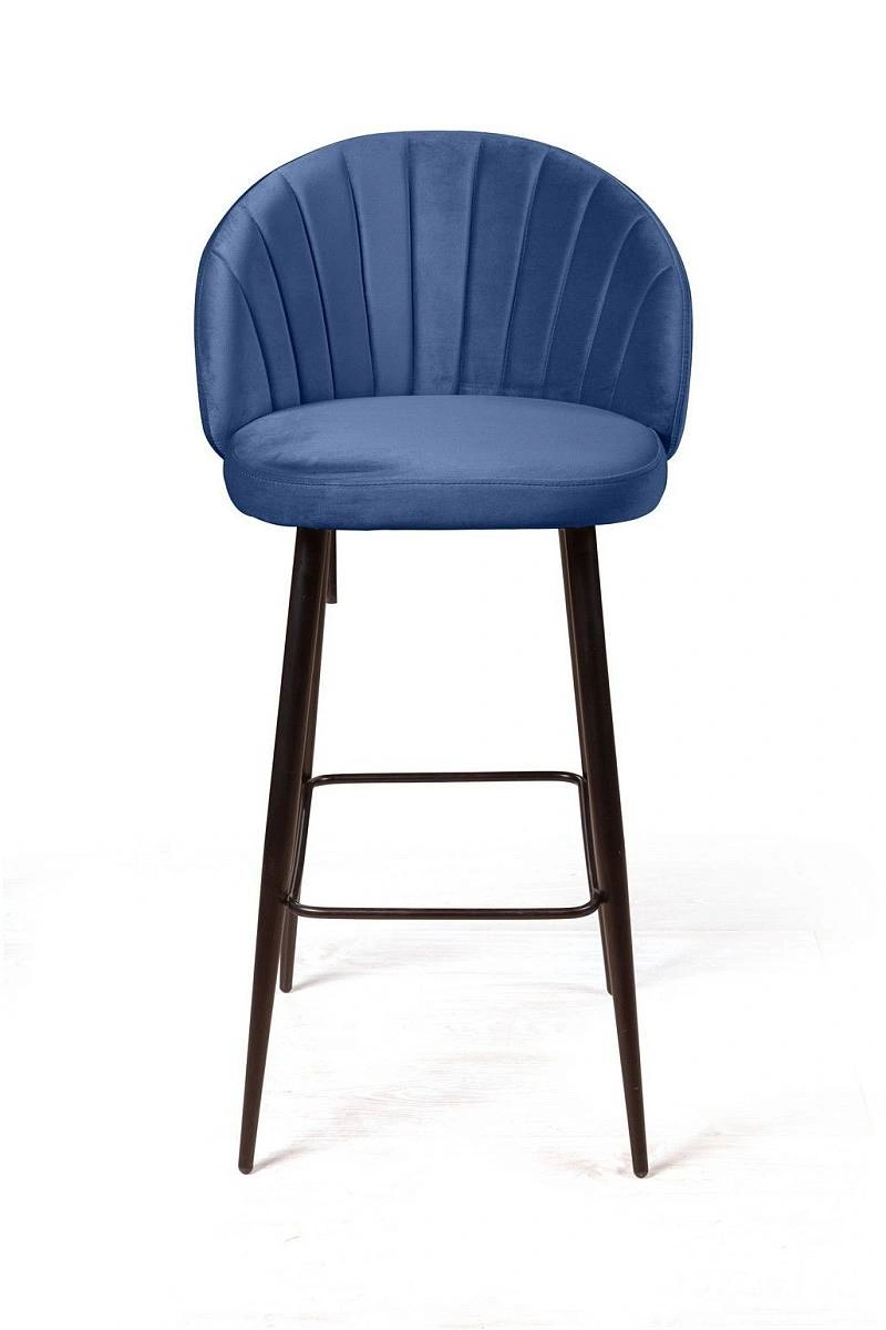 Стул полубарный Mont Blanc, бархат синий 29 / черный конус изображение Стул полубарный Mont Blanc, бархат синий 29 / черный конус фото