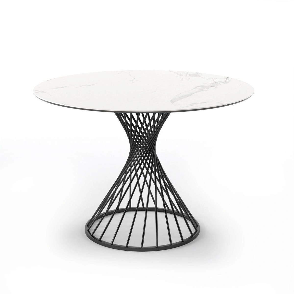 Стол круглый Tower 100, керамика белая изображение Стол круглый Tower 100, керамика белая фото