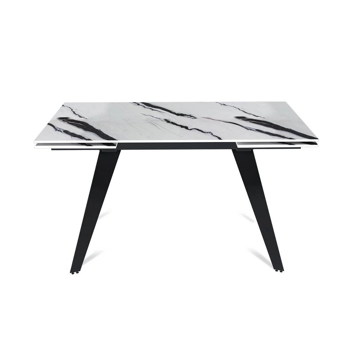 Стол раскладной Rhein (140+40+40), керамика глянцевая Panda White изображение Стол раскладной Rhein (140+40+40), керамика глянцевая Panda White фото