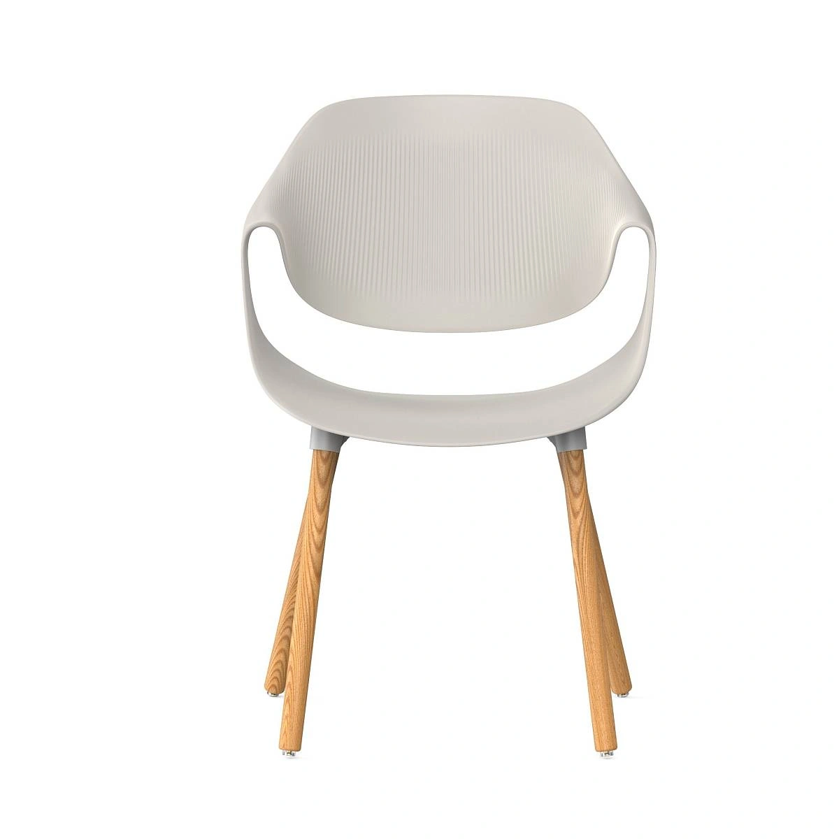 Стул Akella, (комплект 4 шт), пластик светло-бежевый / опоры дерево фото