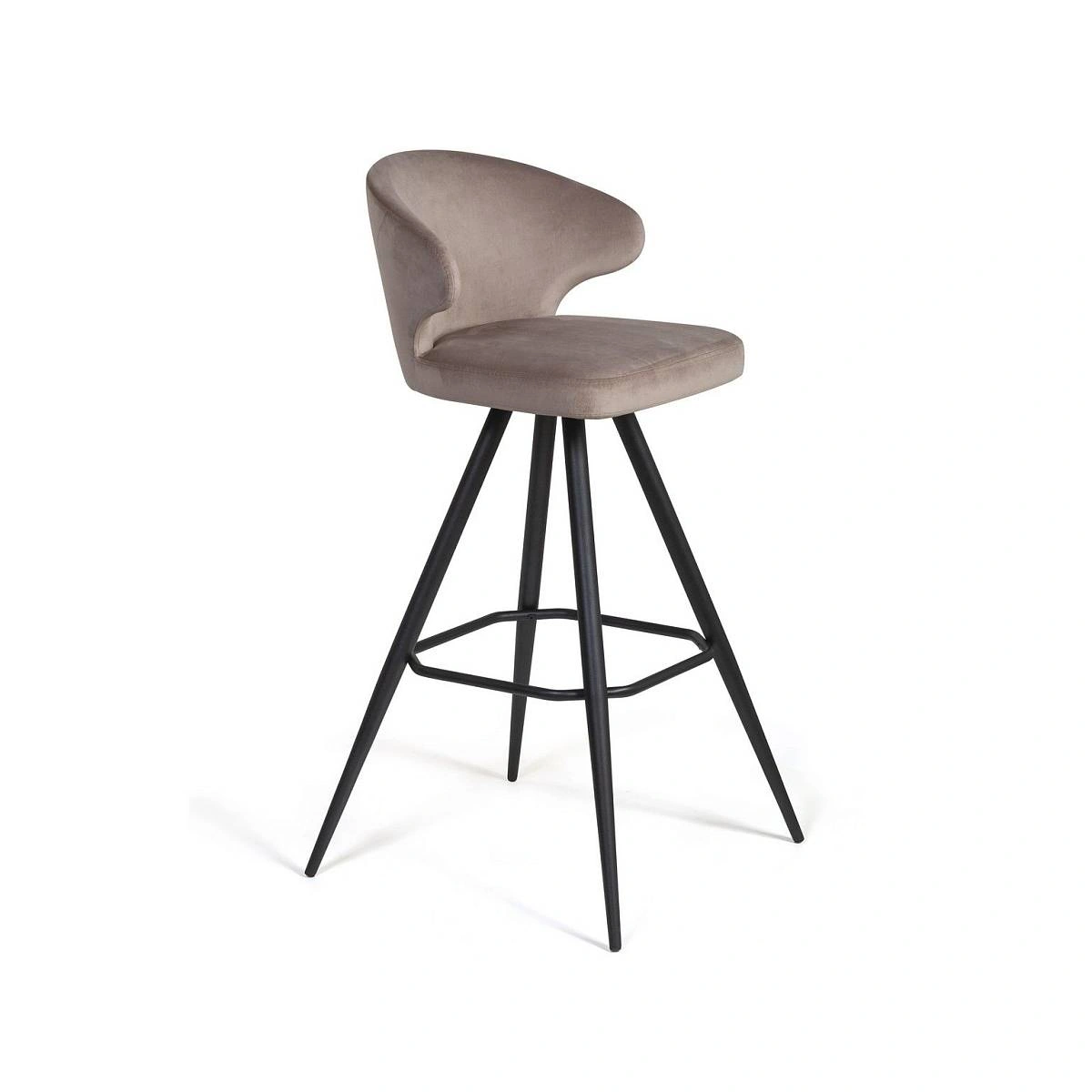 Стул полубарный Richard поворотный 360 градусов, бархат бежевый 5 изображение Стул полубарный Richard поворотный 360 градусов, бархат бежевый 5 фото