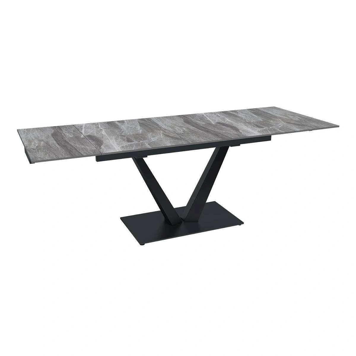 Стол раскладной Malibu (140+40+40), керамика глянцевая Italian Light Grey изображение Стол раскладной Malibu (140+40+40), керамика глянцевая Italian Light Grey фото