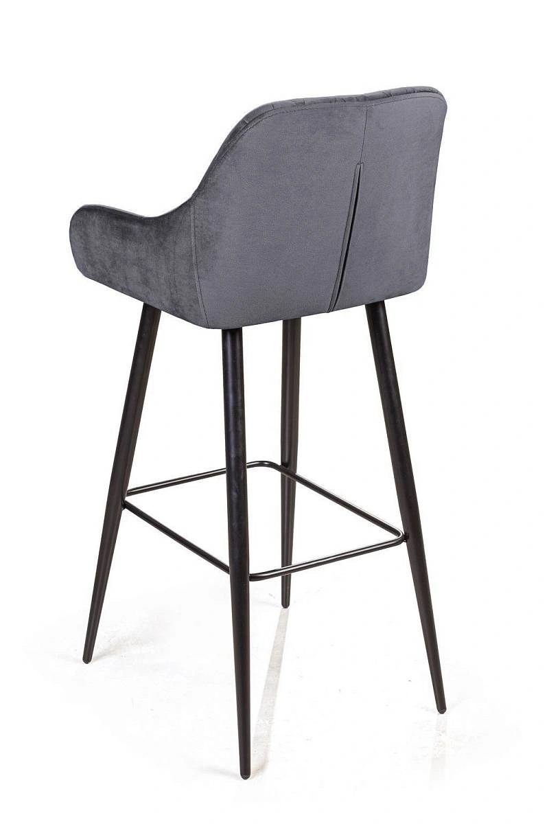Стул барный Robert, бархат серый 27 изображение Стул барный Robert, бархат серый 27 фото
