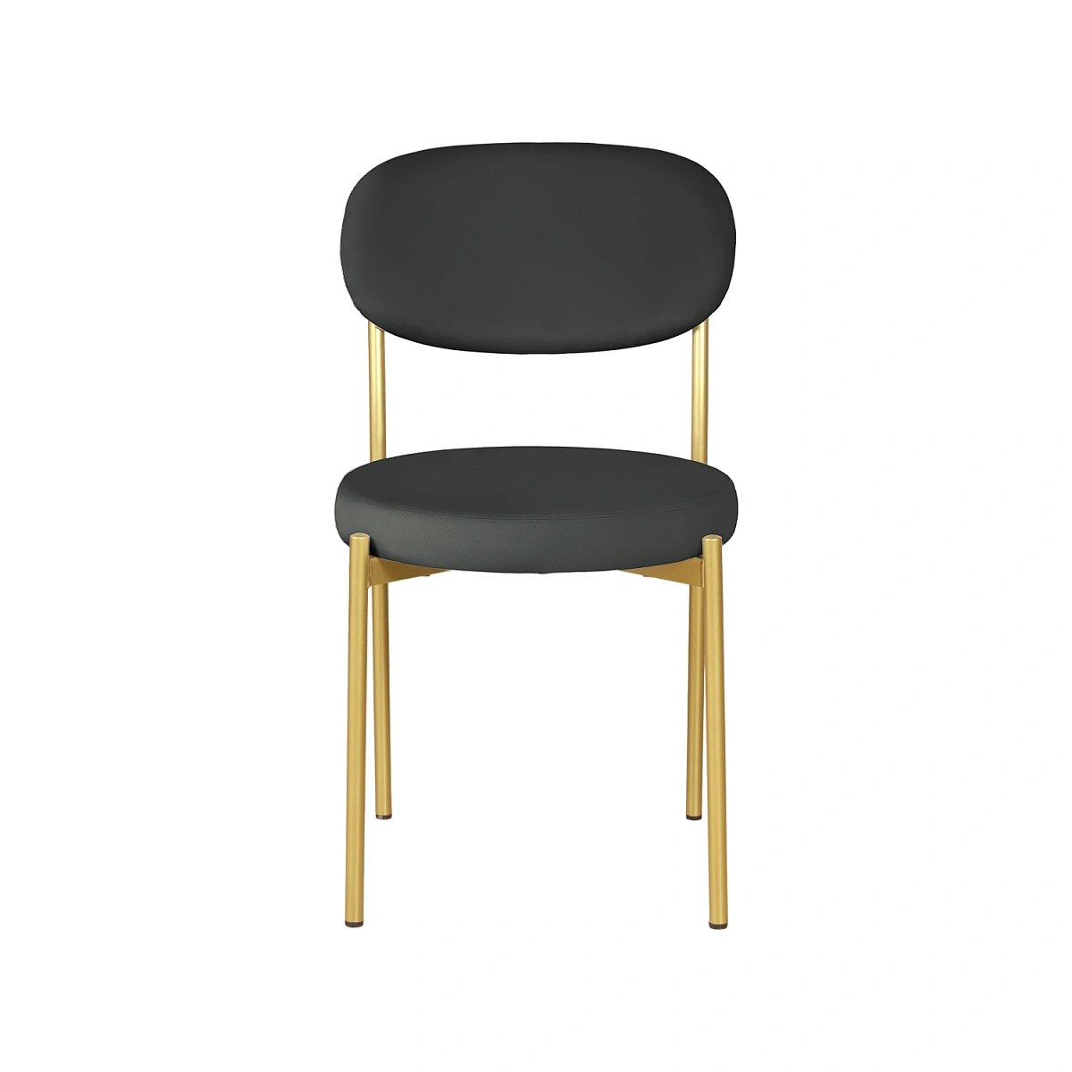 Стул Мейсон, комплект (2 шт), бархат антрацит 14 / опоры золото фото