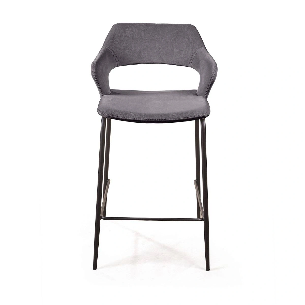 Стул полубарный Woddy, бархат антрацит изображение Стул полубарный Woddy, бархат антрацит фото