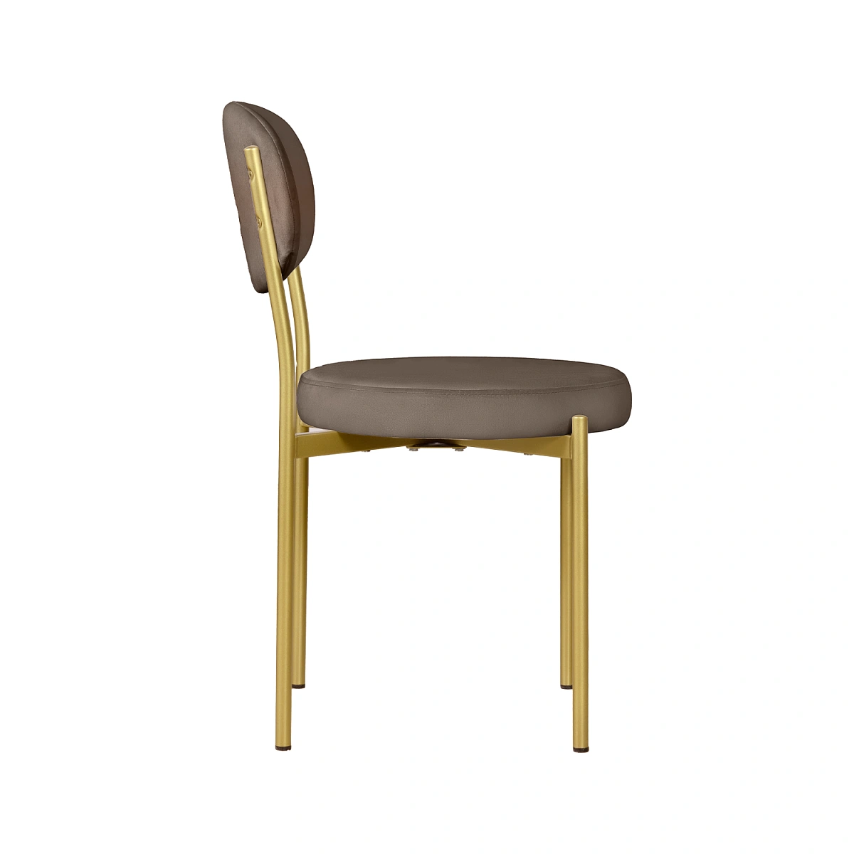 Стул Мейсон, комплект (2 шт), велюр Frost chocolate / опоры золото фото