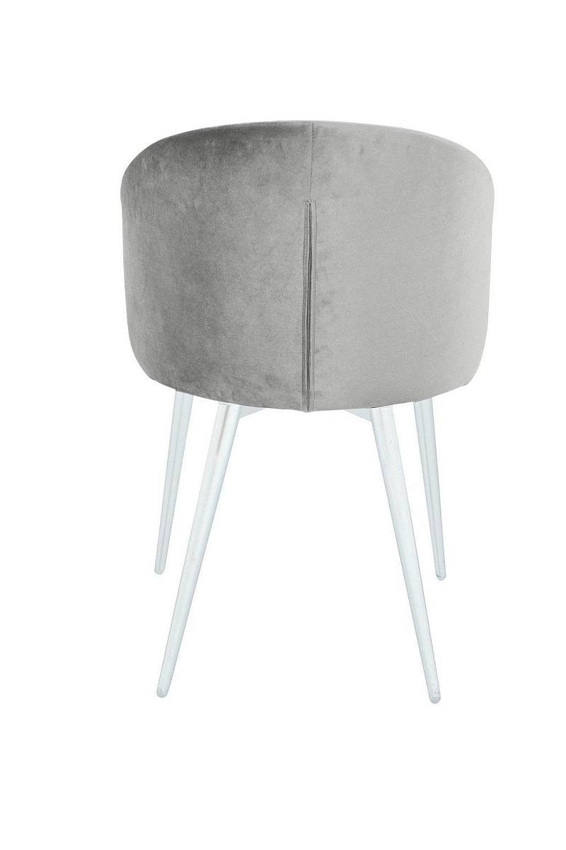 Стул Mont Blanc, бархат серый 02 / белый конус изображение Стул Mont Blanc, бархат серый 02 / белый конус фото