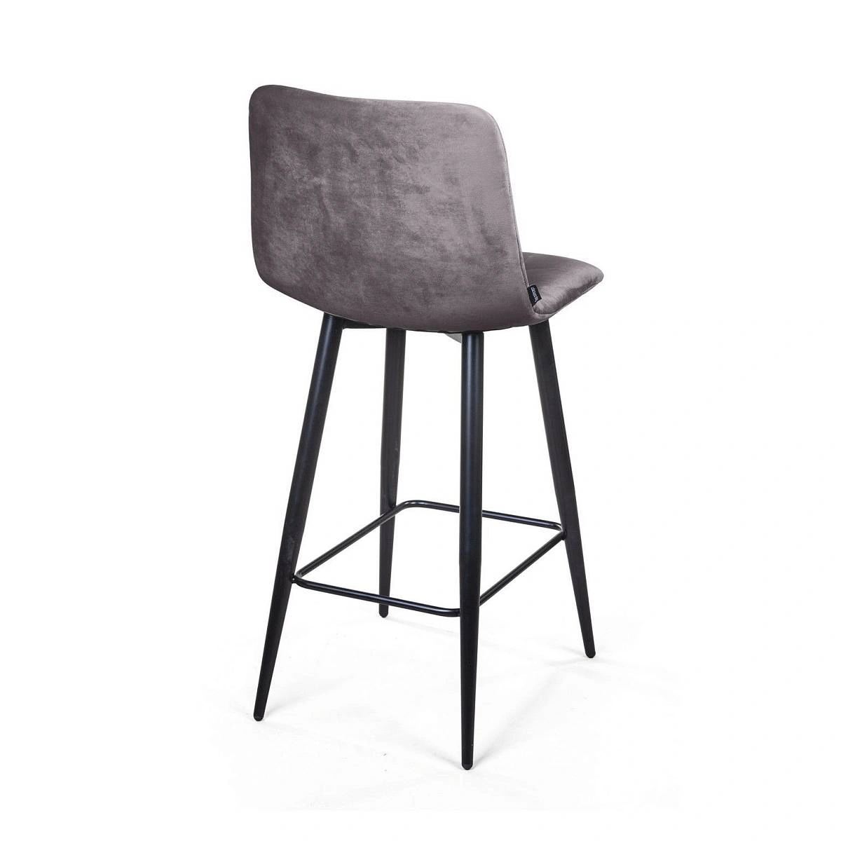 Стул полубарный UNO, бархат серый 27 / чёрный конус изображение Стул полубарный UNO, бархат серый 27 / чёрный конус фото