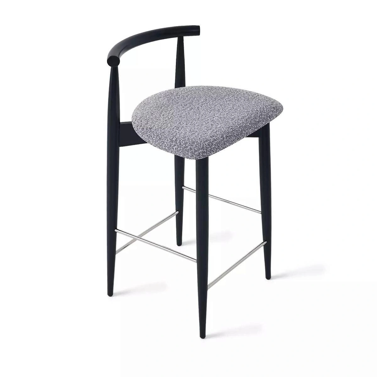 Стул полубарный Diana, бук натуральный (черная морилка), серый изображение Стул полубарный Diana, бук натуральный (черная морилка), серый фото