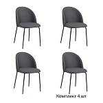 Стул Nord, комплект (4 шт), бархат серый 27 / опора черная