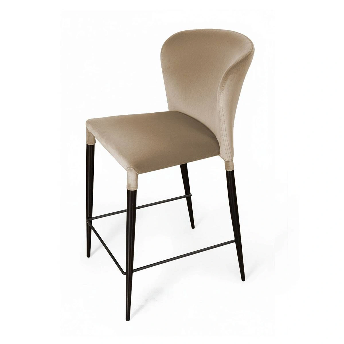 Стул полубарный Albert, бархат бежевый 5/опора конус фото