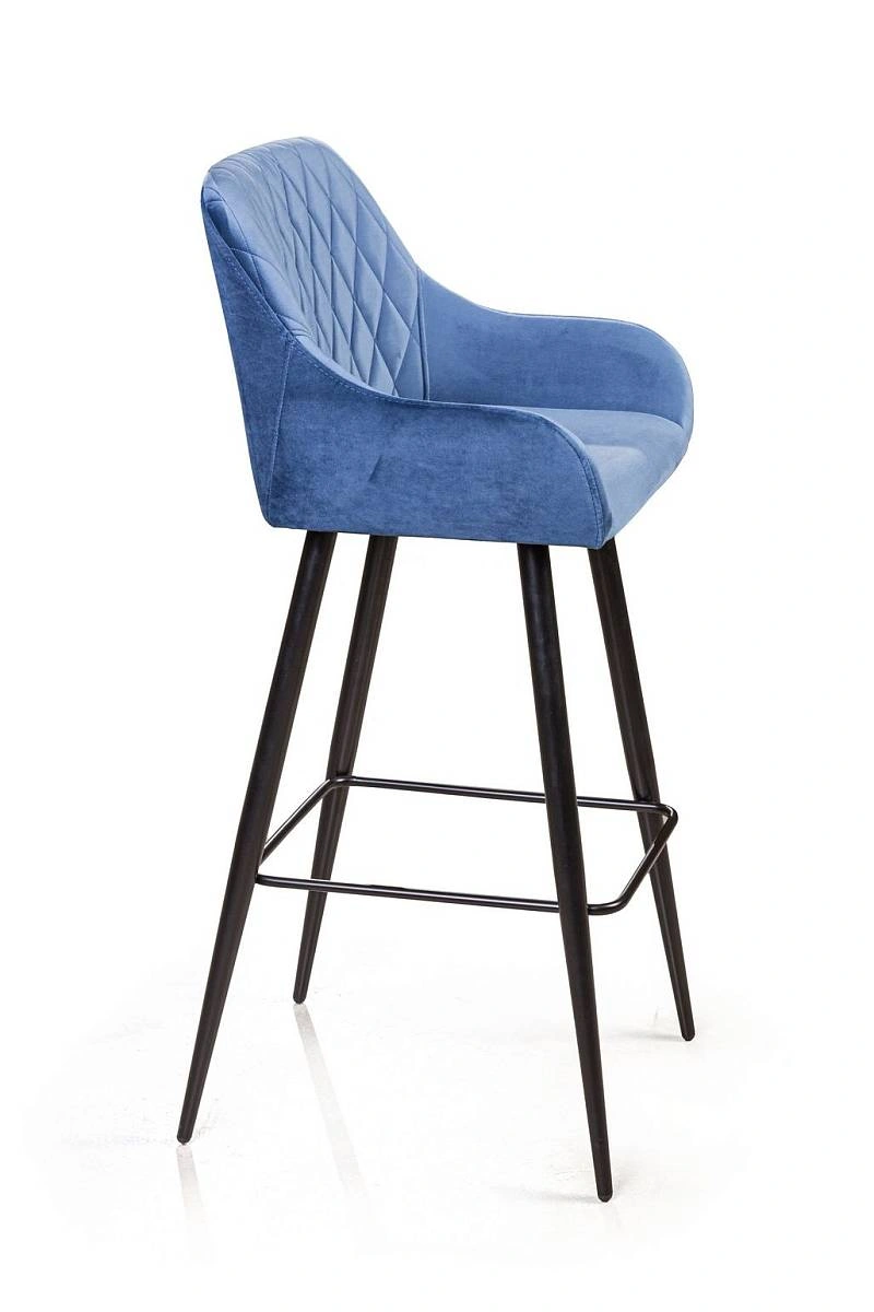 Стул барный Robert, бархат синий 29 изображение Стул барный Robert, бархат синий 29 фото