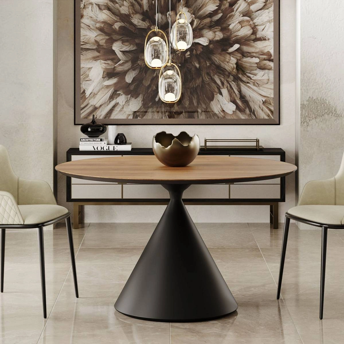 Стол круглый AXIS 120, шпон изображение Стол круглый AXIS 120, шпон фото