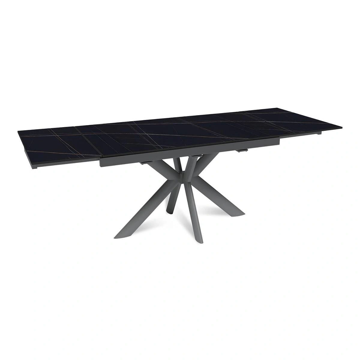 Стол раскладной Strong (140+40+40), керамика матовая Black Gold изображение Стол раскладной Strong (140+40+40), керамика матовая Black Gold фото