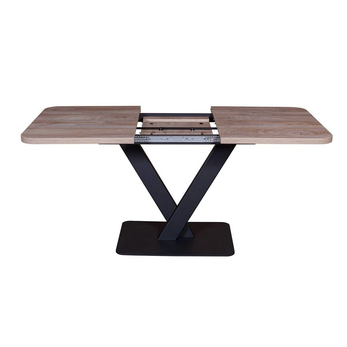 Стол Chester раздвижной  (120+40) дуб эндгрейн, опоры черные фото