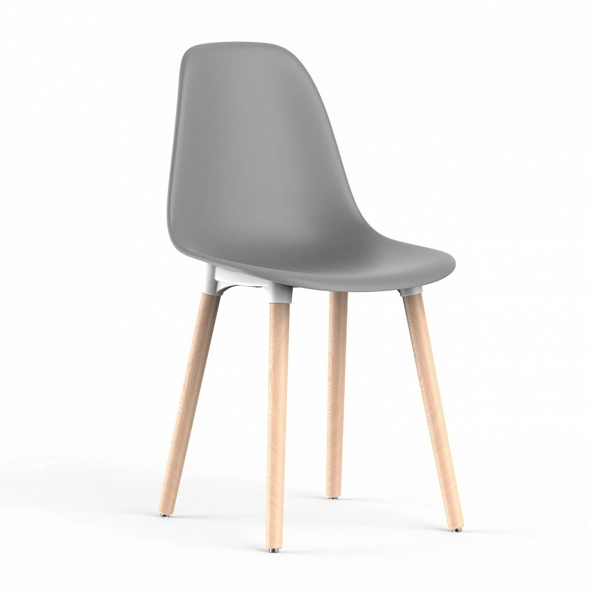 Стул Eames, (комплект 2 шт), пластик серый / опоры дерево фото