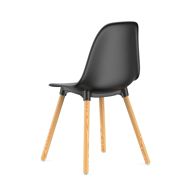 Стул Eames, (комплект 2 шт), пластик черный / опоры дерево фото