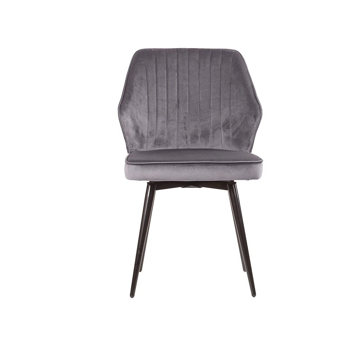 Стул Berg поворотный 360 градусов, комплект (2 шт), бархат серый 27/ черный конус фото