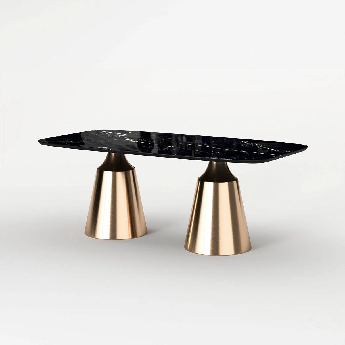 Стол овальный Lucas 200, керамика глянцевая, черная изображение Стол овальный Lucas 200, керамика глянцевая, черная фото