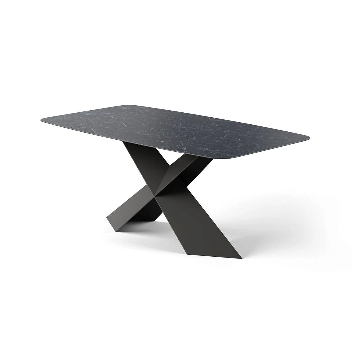 Стол овальный Tyler 180, керамика матовая, темный изображение Стол овальный Tyler 180, керамика матовая, темный фото