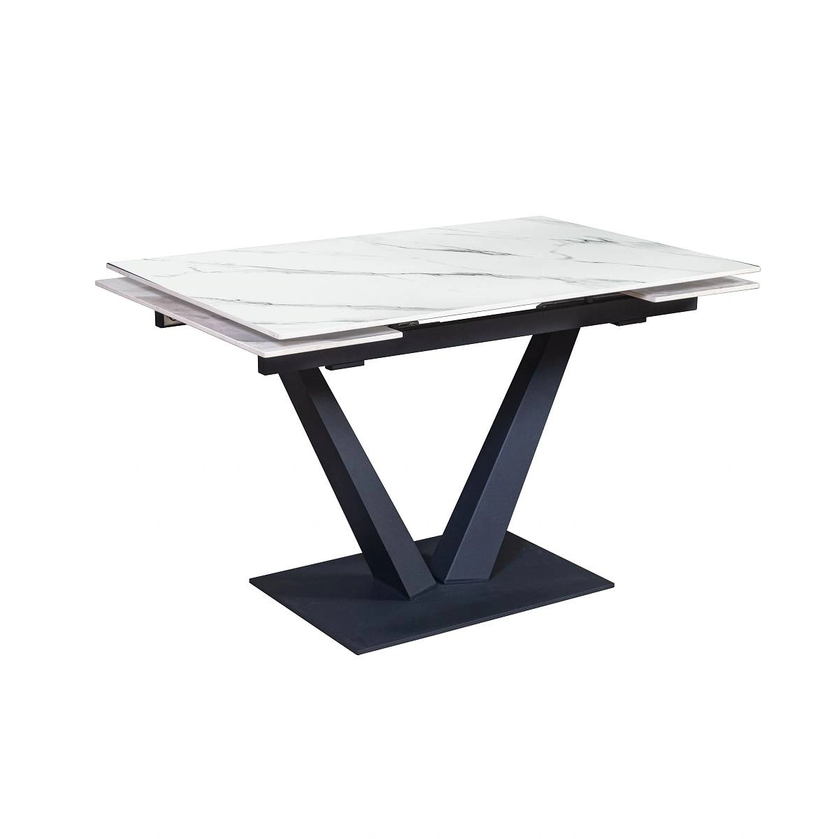 Стол раскладной Malibu (120+30+30), керамика матовая Snow Mountain Stone изображение Стол раскладной Malibu (120+30+30), керамика матовая Snow Mountain Stone фото