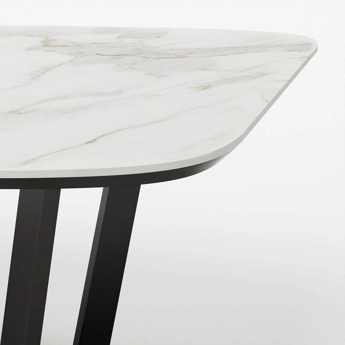 Стол овальный BENZ 200, керамика матовая, белая изображение Стол овальный BENZ 200, керамика матовая, белая фото