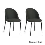 Стул Nord, комплект (2 шт), бархат антрацит 14 / опора черная