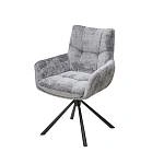 Стул Эдвин шенилл серый, поворотно-возвратный механизм 360 градусов
